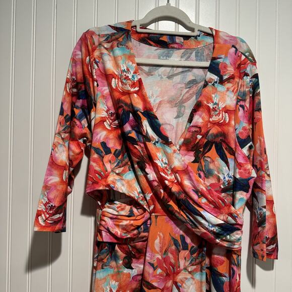 Soft Surroundings Le Jardin Floral Maxi Wrap Dress Plus Size 1X - Picture 3 of 8